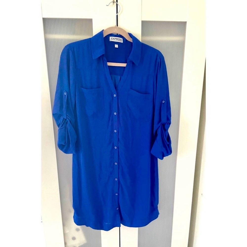 Express Royal Blue Women's Button-Down Shirt